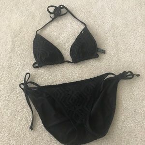Becca Black Lace Swim in Small